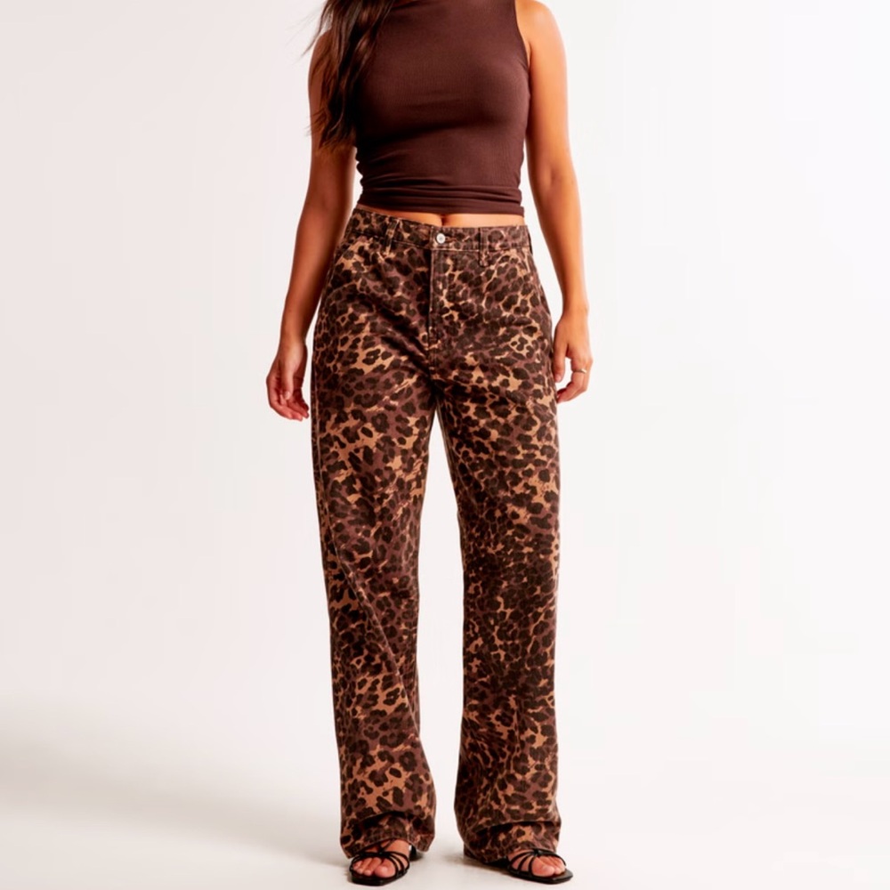 Abercrombie & Fitch Leopard Print Flare Jeans